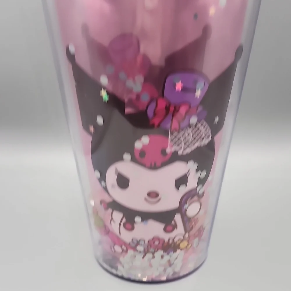 Cute Character Tumbler with Straw - Pink